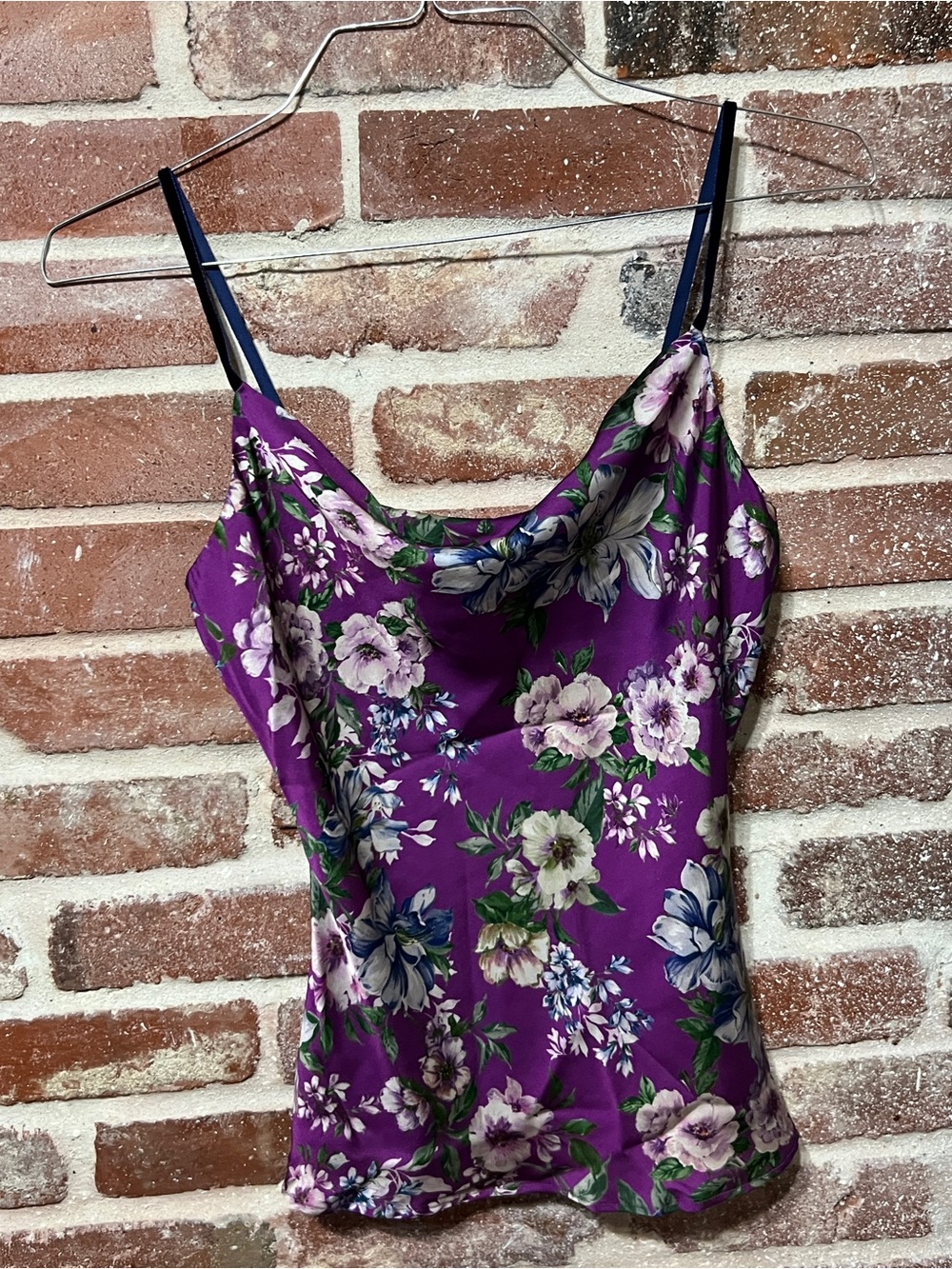ZARA Floral Satin Cowl Neck Camisole